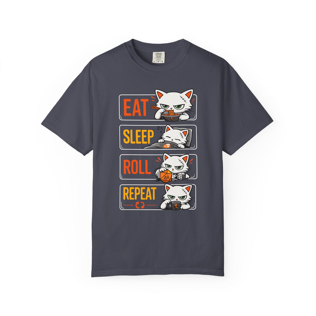 Eat Sleep Roll Repeat Cat T-shirt
