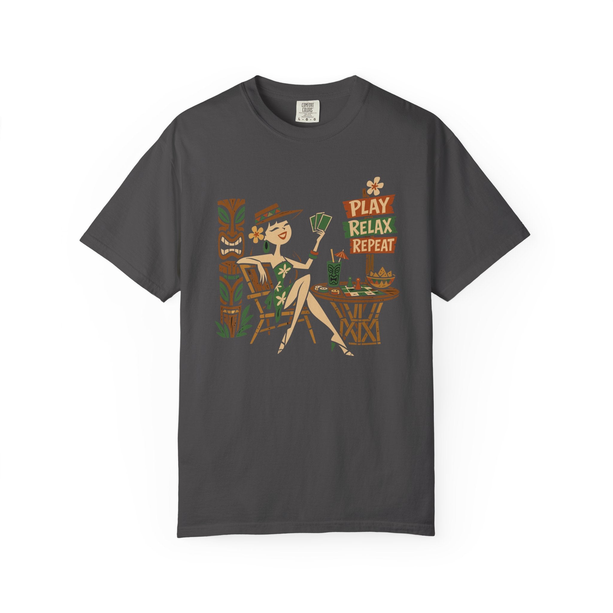 Tiki Play Relax Repeat T-shirt