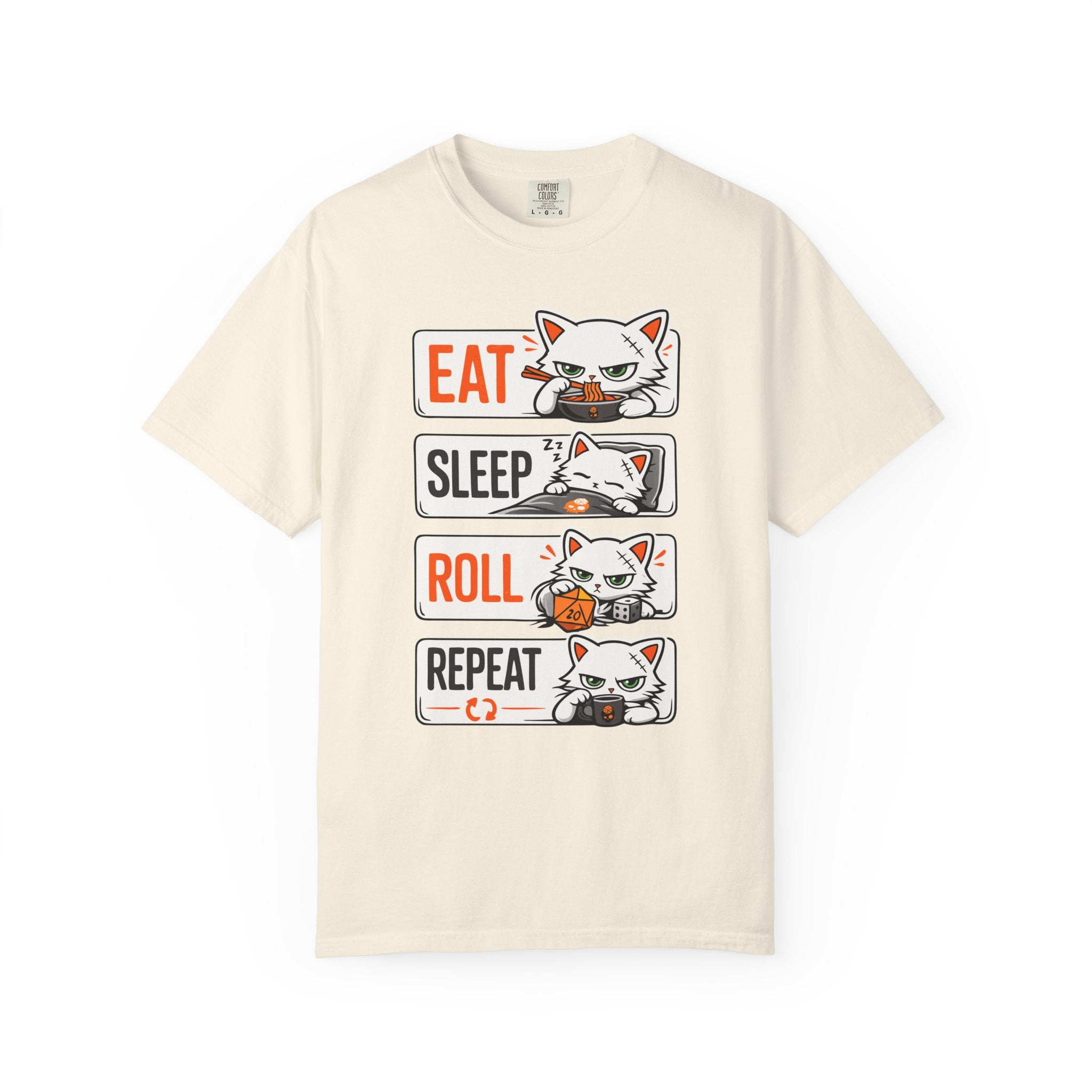 Eat Sleep Roll Repeat Cat T-shirt