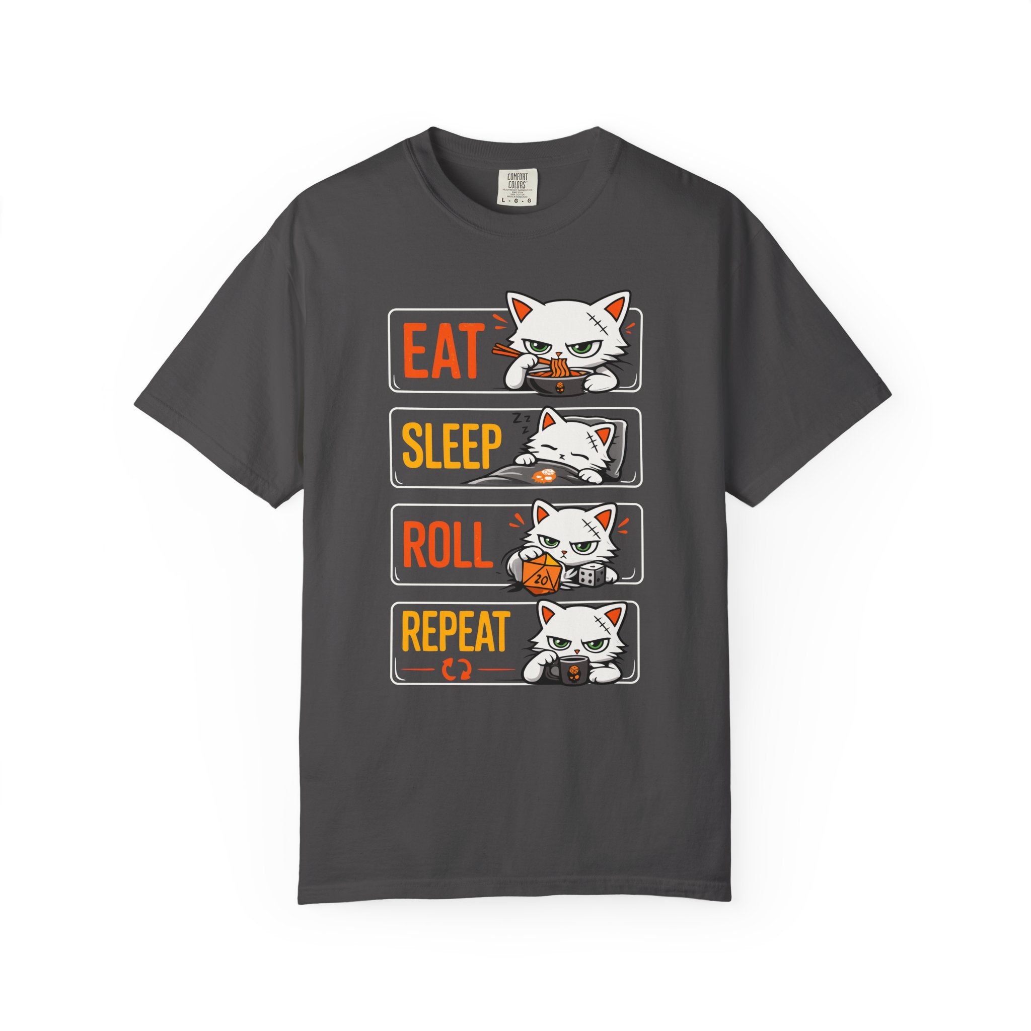 Eat Sleep Roll Repeat Cat T-shirt